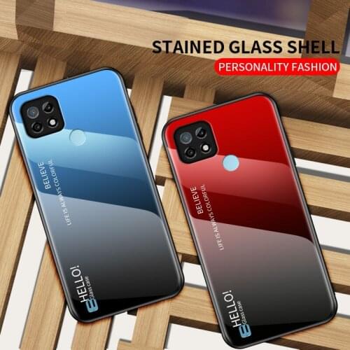 For Realme C21 C17 C15 C11 C3 Case Luxury Gradient Tempered Glass Cover For Realme GT V11 V5 V3 Q Case Coque Soft Bumper Shell