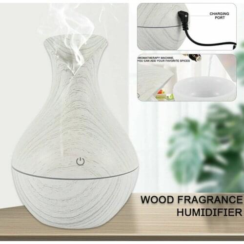 Household Wood Grain Vase Humidifier Aroma Essential Oil Diffuser Air Purifier Aromatherapy