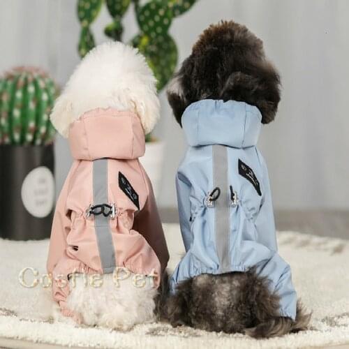 Puppy Dog Raincoat,Waterproof Pet Jacket Windbreaker, Puppy Hooded Raincoat Breathable Mesh Drop Shipping,For Small Medium Dogs