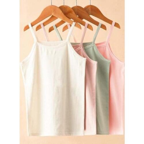 Summer Kids Cotton Underwear Vest For Girls Boys Candy Color Girl Tops Teenager Undershirt Baby Clothing For 6 8 10 12 Yrs