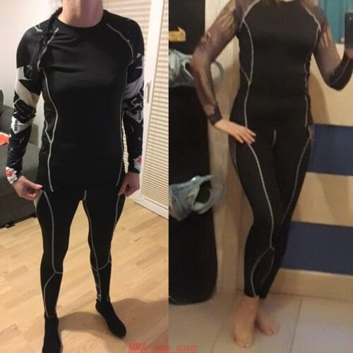 Winter First layer Womens Long underwear 2 Piece Fitness Set Tracksuits Compress Pants rashgarda Long sleeves Jogging suit Wome