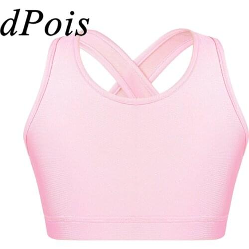 Summer Kids Tops Ballet Gymnastic Leotard Yoga Sport Bra Top Underwear Tank Top for Girls Children Dance Wear Girls Clothes