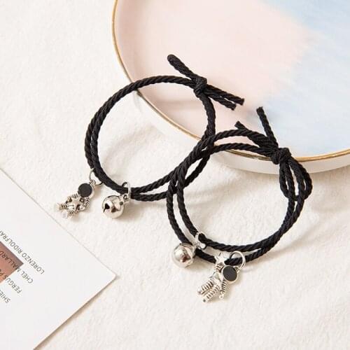 Korean Fashion Astronauts Best Friend Bracelet Creative 2 Piece Set Star Couples Bracelet Accessories Fashion Jewelry Gift