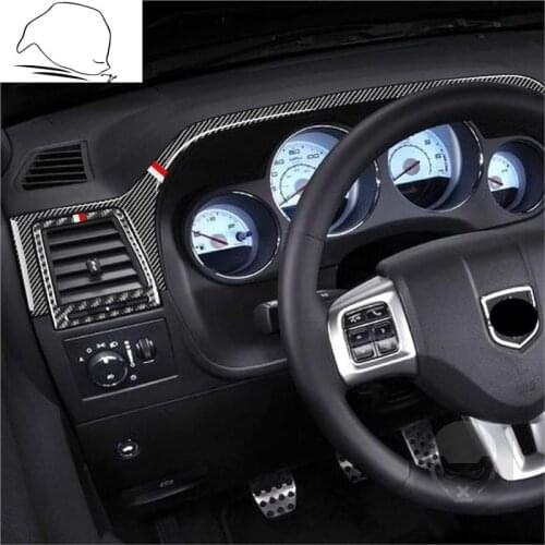 For Dodge Challenger 2008 2009 2010 2012 2013 2014 Carbon Fiber Stickers Dashboard Both Side Air Vent Outlet Car Accessories