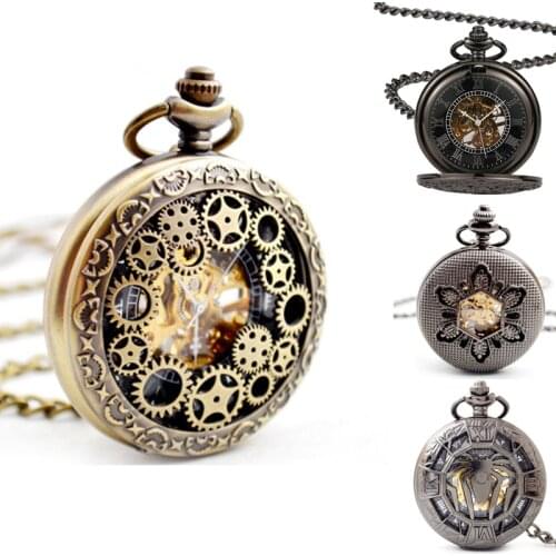 Latest Designs Brand Retro Men‘s Mechanical Pocket Watch Gifts for Gentleman Husband Son Father Necklace Pendant Clock Fob Watch