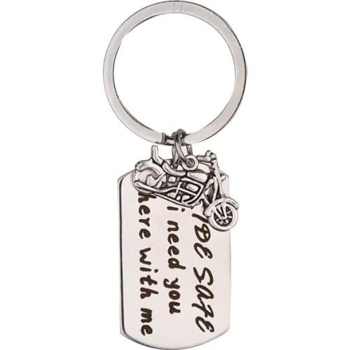 Oeinin Charms Key Chain Man Ride Safe I Need You With Me Keychain Bags Lovers Silver Color Keyring Pendant Creativity Llaveros