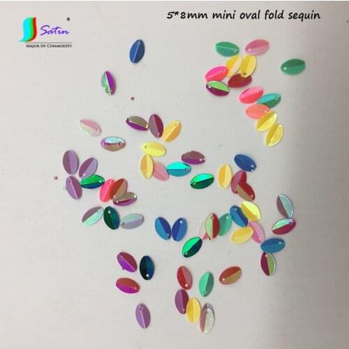 Wholesale Price Weight 120g 10800pcs Mini size 5*8mm Oval Shape Fold Lacteous Wedding Dress Sew Oval Sequins A0469L
