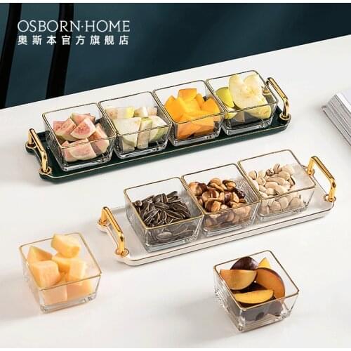 OSBORN Light Luxury Creative Ceramics Dried Fruit Candy Plate Serveware Snack Tray Serving Tapas Dishes Nuts Olives
