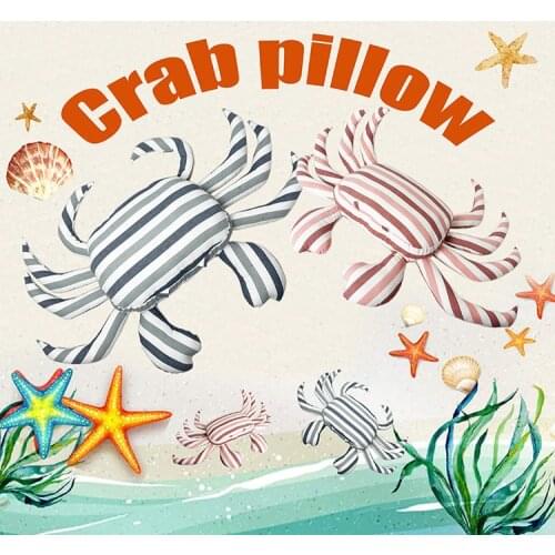 Crab Pillow Cute Animal Throw Pillows Stuffed Cartoon Toys for Baby Sleeping Kids Kawaii Romm Decoration Nordic Birthday Gifts