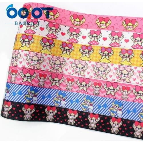 I-19103-309,7/8'' 22mm cartoon decoration gift wrapping Printed grosgrain ribbon,10yrds DIY handmade headwear accessories