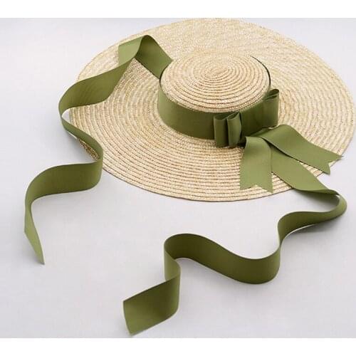 New Style Wide Brim Summer Hat Women Long Ribbon Natural Straw Hats Elegant Holiday Beach Boater Hat Protection UV Sun Visor Hat