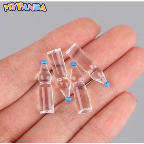 Kitchen Living Room 4pcs Cute Dollhouse Mineral Water bottle Toy Doll Food Accessories Kids Gift Pretend Play Miniature Toys