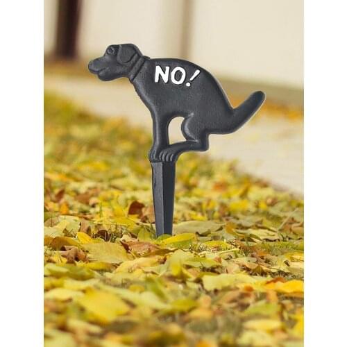 Yard Sign on Lawn with Stake American Grass for Yard Garden Decoration No Pooping 1pc Puppy Decorated Metal Sign