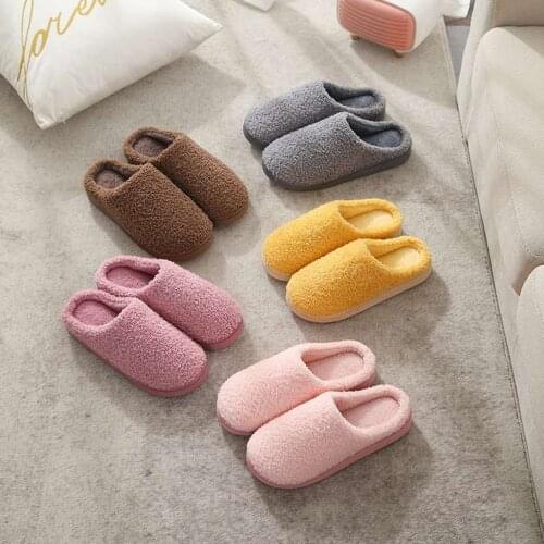 Slippers Women Winter Shoes Ladies Waterproof Fluffy Fur Slippers Thick Warm Soft Home Plush Slip On Slides Indoor Cotton Shoes