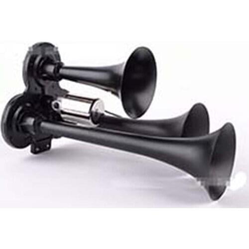 Three-plated Air Horn (Black) Price Stability and Reliability Valve/12V-24V Plus Plating Appearance Car Motorcycle Solenoid