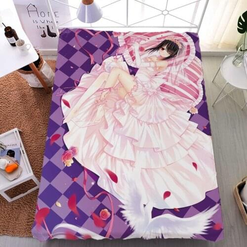 Japan Anime DATE A LIVE sexy girl Itsuka Kotori & Tokisaki Kurumi milk fiber bed sheet & flannel blanket summer quilt 150x200cm