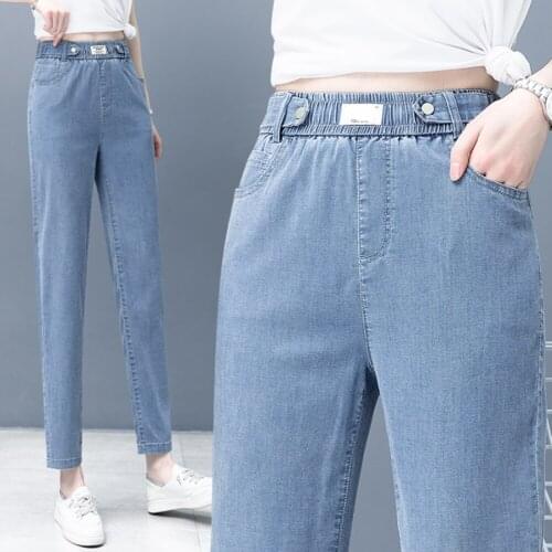 Summer Women Fashion High Waist Skinny Mom Jeans Cropped Pants Denim Pants Legging Slim Stretch Y2k Pantalon Pour Femme Vaqueros
