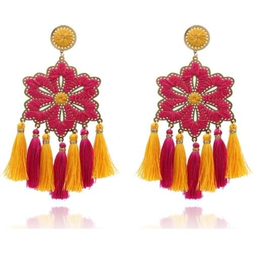 2020 spring new plum shaped drop earrings handmade weaved colourful aretes de moda birthday party wedding gift for women