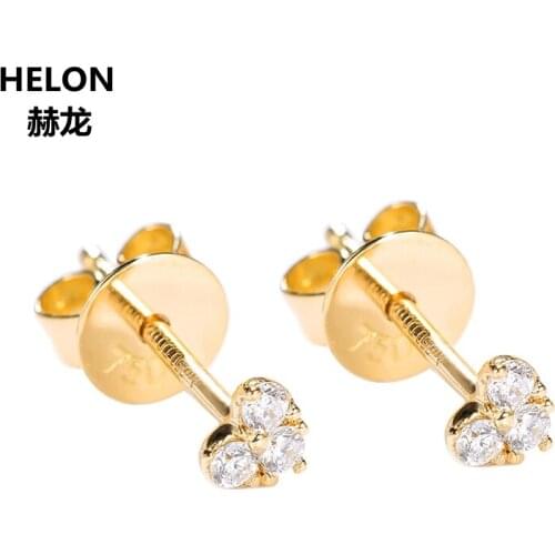0.09ct SI/H Full Cut Natural Diamonds Stud Earrings Solid 14k Yellow Gold Classic Heart Women Earrings White Rose Gold Optional