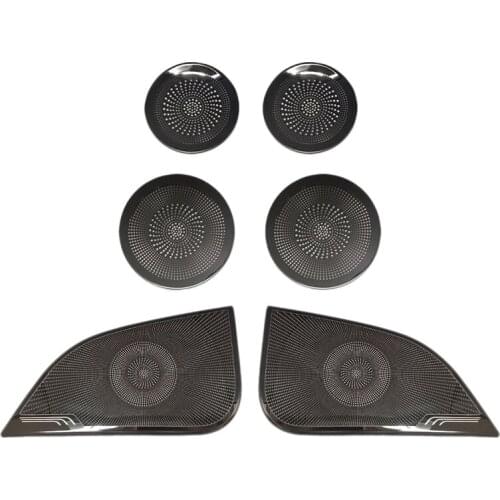 The Sound Bar of the Stainless Steel Front Door Speaker Cover Trim Is for Tesla Model 3 2021-Black Titanium