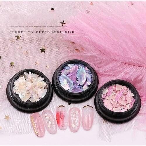 1 Box Of Mixed Shiny Art Natural Nail Shell Flakes For Nail Art DIY Jewelry Decoration Nail Technique Accessories