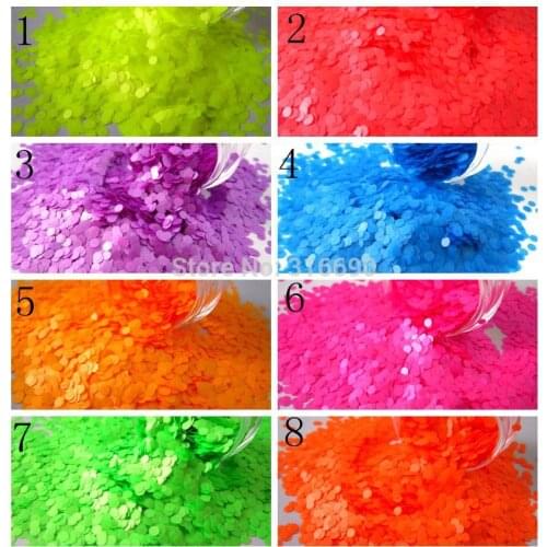 1 mm SOLVENT RESISTANT Neon Dots Glitter Sampler Set for Glitter Nail Art