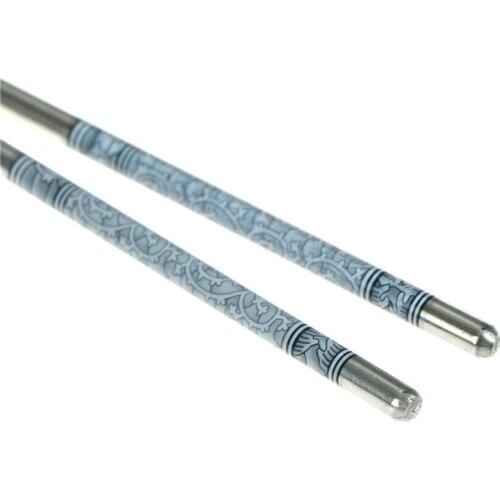 1Pair Porcelain Design Chinese Stylish Blue And White Stainless Steel Chopsticks