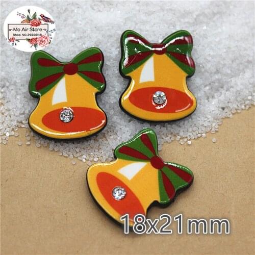 10pcs Resin planar Christmas bell flat back Art Decoration Charm Craft DIY hair bow center accessories
