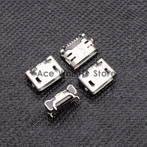 10pcs Micro USB Connector Jack Female Type 5Pin SMT for phones Tail Charging socket PCB Board (Flat interface)