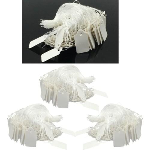 1500Pcs White Price Tags Retailer Clothes Gifts Labels w/ String Marking