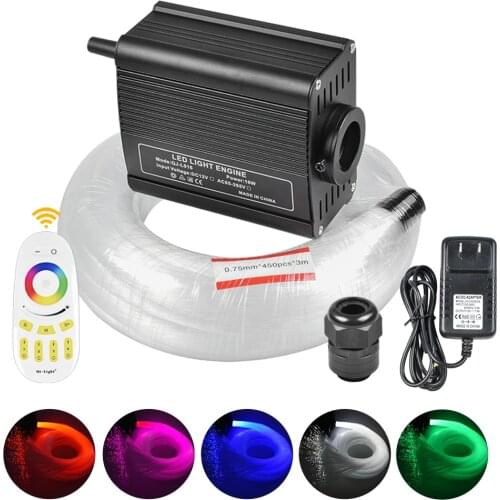 16w RGBW fiber optic light engine +2.4G Milight Remote Controller+0.75mm*450pcs*3m fiber optic cable bundle