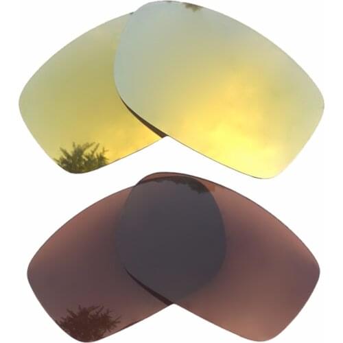 24K Gold Mirrored & Brown Polarized Replacement Lenses for Fives Squared Frame 100% UVA & UVB