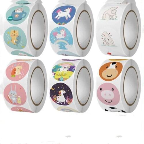 500pcs Unicorn Sticker Reward Cute Animals for Kids Classic Toy Decoration School Teacher Supplies Encouragement label