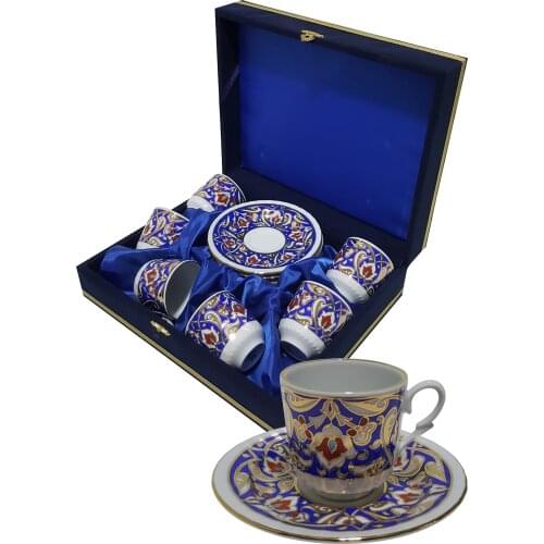 6x2 Gilded Porcelain Coffee Cup and Saucer Set , Coffee Mug, Mug, Coffee Cup Set, Cup, Cups and Saucers, Coffee ware, Table Ware