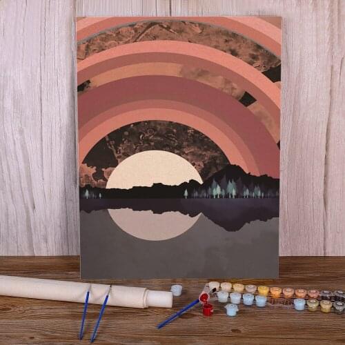 Modern Abstract Landscape Paint By Numbers Set Oil Paints 50*70 Boards By Numbers New Design For Handiwork