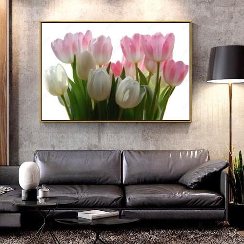 Artcozy Oil Canvas Painting pink Carnations plants and flowers For Home Decoration Wall Art