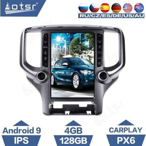 4+128G For Dodge Ram Android Car Multimedia Player 2018 2019 2020 PX6 Tesla style Radio Carplay GPS Navigation Stereo Headunit