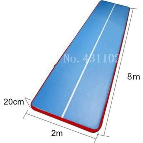 Free Shipping 8x2x0.2m Discount Gymnastics Equipment Inflatable Tumbling Training Air Track,Inflatable Gymnastics Air Mat