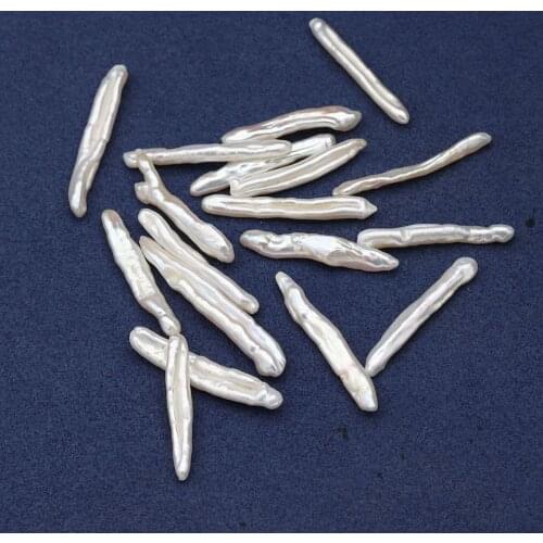 1 Pcs Natural Pearl Loose Beads Nonporous Stick Shape Real Freshwater Pearl Charms for Jewelry Making Necklace Bracelet Gift