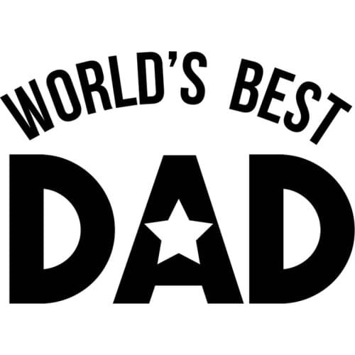 Black/Sliver Custom World‘’s Best Dad Decal Gift For Dad Window Door Decal Funny Top Quality Waterproof S626