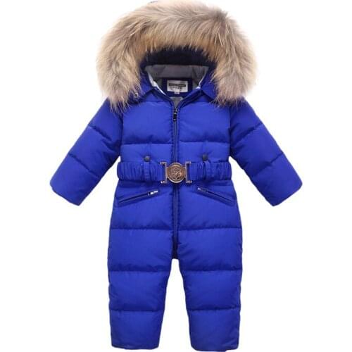 2021 Boys Winter Snowsuit Girl Jumpsuit Kids Overalls Children Ski Suit Snow Wear Duck Down Outerwear for Girl Coat Toddler Park