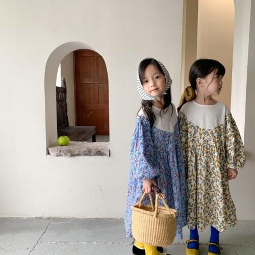 Kids Girl Floral Dress Clothes Spring New Long Sleeve Childrens Dresses For Teen Girls Princess Birthday Party Clothing Cotton
