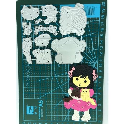 Girl Metal Cutting Die Animal Doll DIY Scrapbooking Paper Cards Decorative Craft Embossing