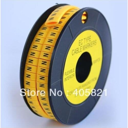 EC-J English letters A-Z Insulate PVC Flat Cable Marker Suitable for wire 4.0-6.0mm10roll/lot