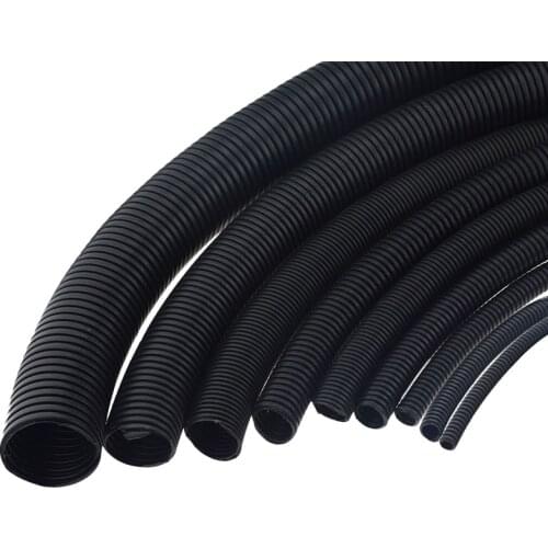 1M 6.5mm Corrugated tube auto car corrugated tube pipe insulation wire harness casing corrugated casing 10 12 14.3 20 36 48 mm