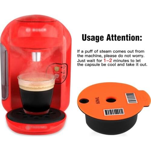 PP Coffee Capsule Filter Pod with Silicone Lid for Bosch Tassimo