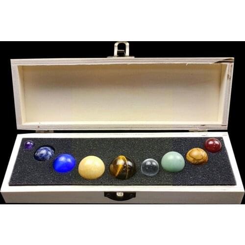 Nine Planets Crystal Gem Specimen Collection Solar Home Planeten Decor System Figurine Statue Figure Crafts K5H7