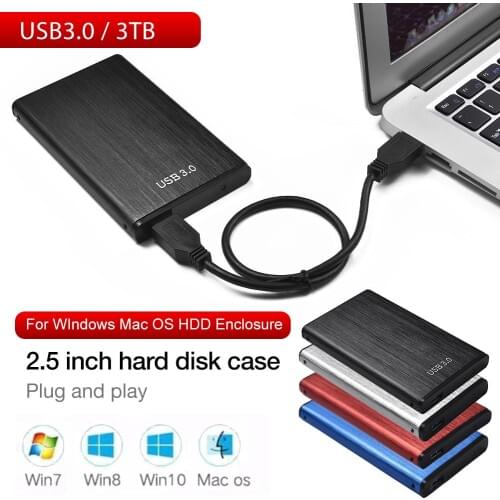 2.5inch Hard Disk Box SATA to USB3.0/ 2.0 5Gbps HDD Candy Shell Support 3TB Hard Disk for WIndows Mac OS SSD Enclosure