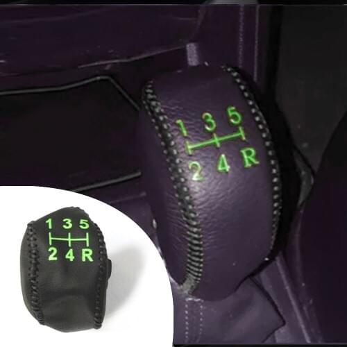 Muchkey Leather Cover For PEUGEOT 408 2013-2014 2008 2014-2018 301 2013-2018 308 2013-2016 2017 2018 5 Speed Manual Shift Lever