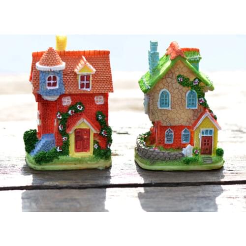 Cute Villa House Miniatura Dollhouse Garden Home Bonsai Decoration Mini Toy Miniature Resin Craft Ornaments Micro Decor DIY